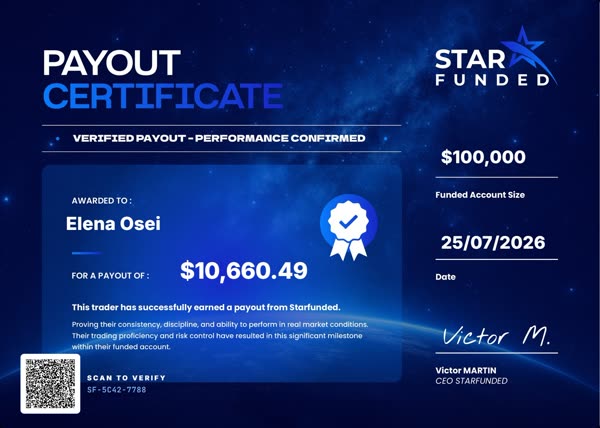 Certificato di pagamento di $10660 per Elena Osei il 25/07/2026