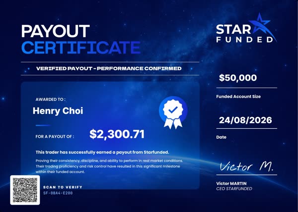Certificato di pagamento di $2301 per Henry Choi il 24/08/2026
