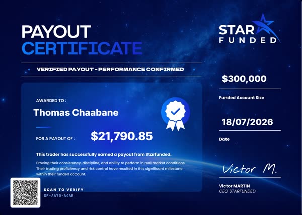 Certificado de pago de $21791 para Thomas Chaabane el 18/07/2026